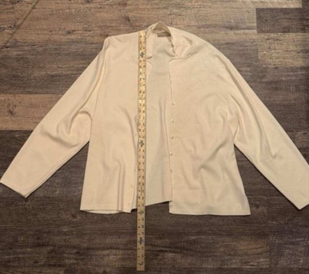 KATE HILL | White/Cream Top , Button Knit Plus Size 3X SKU225